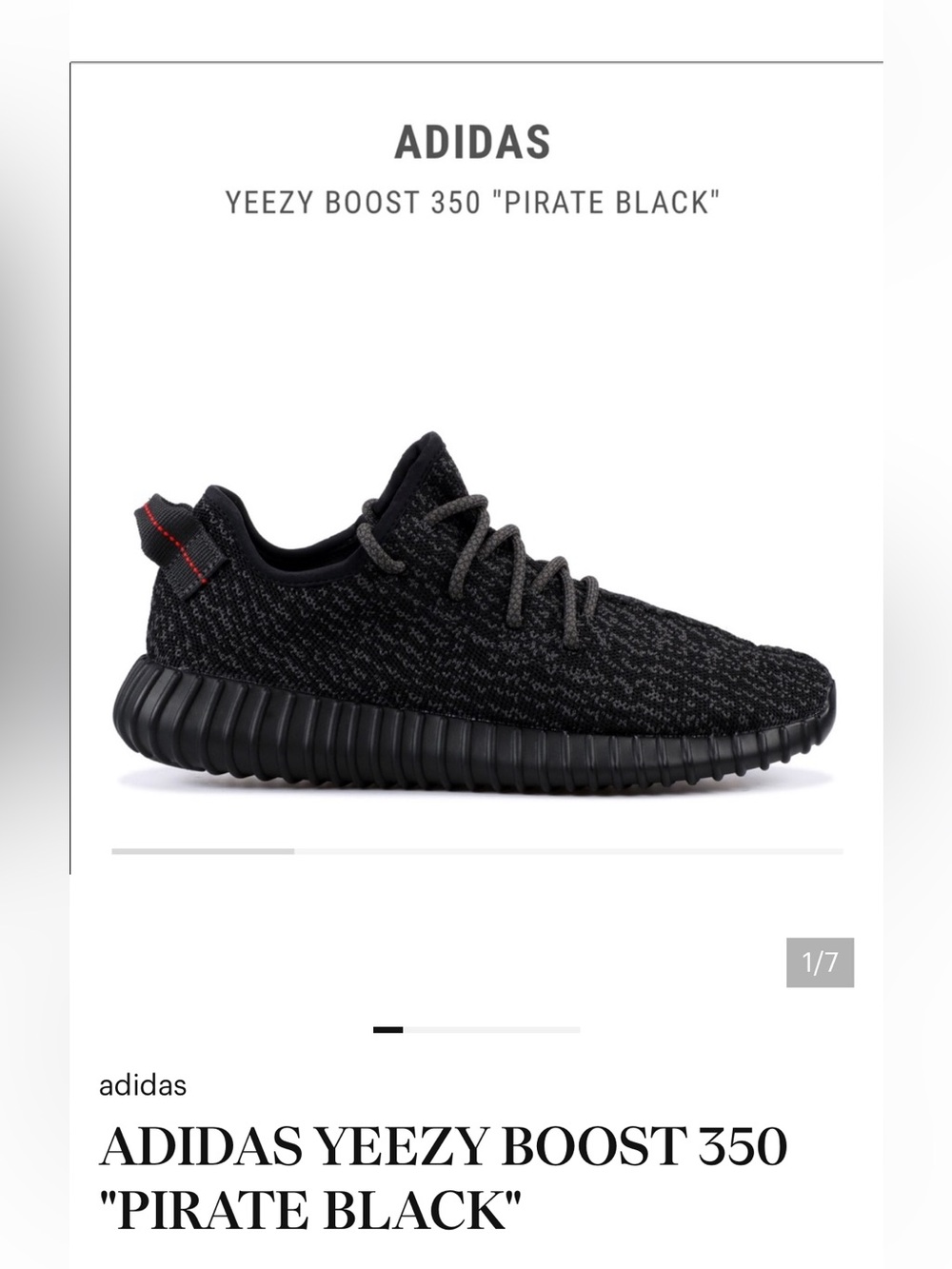 adidas Black Dark Gray Knit Lace-Up Pirate Black Boost 350 Men's Yeezy Sneakers